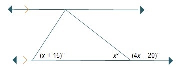 What is the value of x? A. x = 32 B. x = 36 C. x = 37 D. x = 40 Can someone explain-example-1