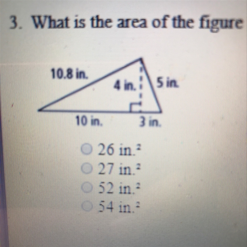 What is the area of the figure below?-example-1