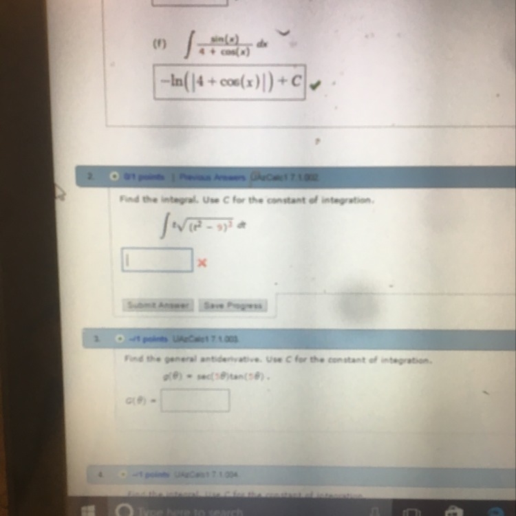 How do I solve this using the substitution method for finding anti derivatives?-example-1