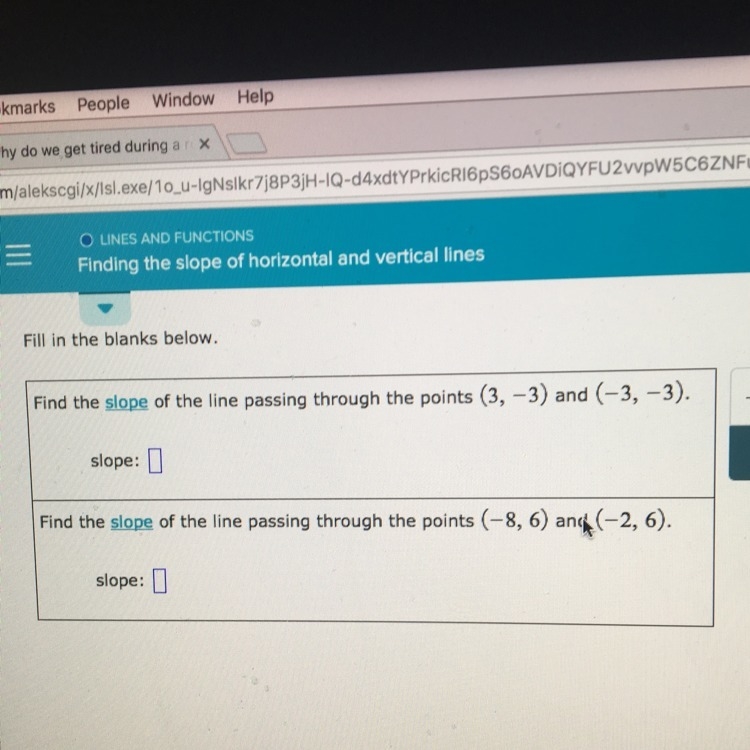 Fine the slope of the line passing through the points-example-1