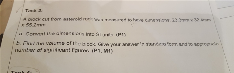 A block cut from asteroid rock was measured to have dimensions: 23.3 mm × 32.4 mm-example-1