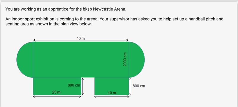 What is the total perimeter of the pitch and seating area? What is the total area-example-1