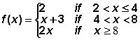 Find the range of the following piecewise function. [2,16) (2,16] [2,∞) (2,∞)-example-1