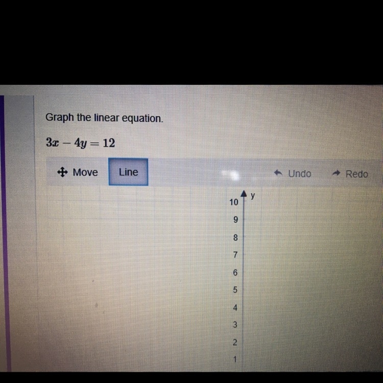 Graph the linear equation. 3x-4y=12 Thanks-example-1