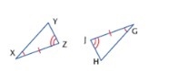 The triangles shown are congruent. Which of the following statements must be true-example-1