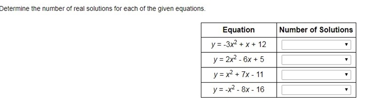 You can choose the same 3 answers for all of them two real solutions one real solution-example-1