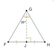 GJ bisects ∠FGH and is a perpendicular bisector of FH. What is true of triangle FGH-example-1