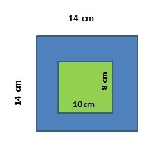 PLEASE HELP!!!!!!!!!!!!!!!!!!!!!!!! Find the area of the figure that is blue. A) 116 cm-example-1