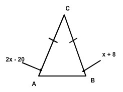 Find angle B if triangle ABC below is isosceles. a. 77 degrees b. 36 degrees c. 50 degrees-example-1