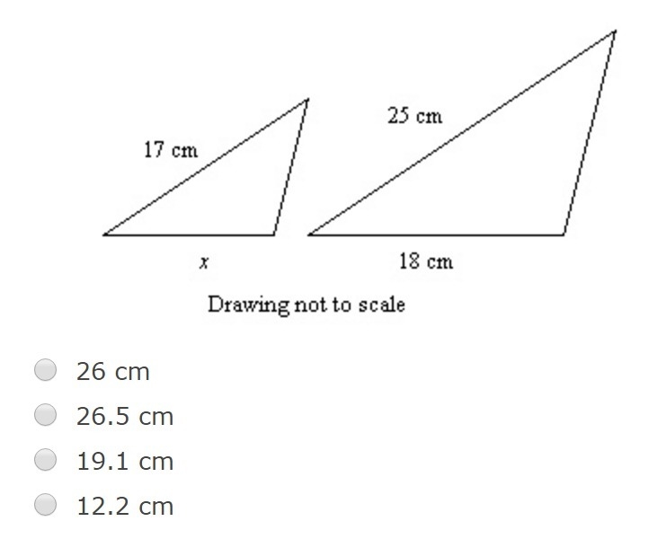 The pair of figures is similar. Find x. Round to the nearest tenth if necessary.-example-1