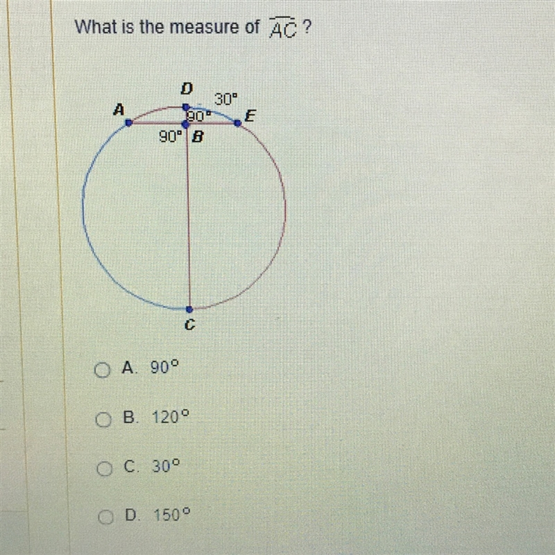 What is the measure of arc AC-example-1