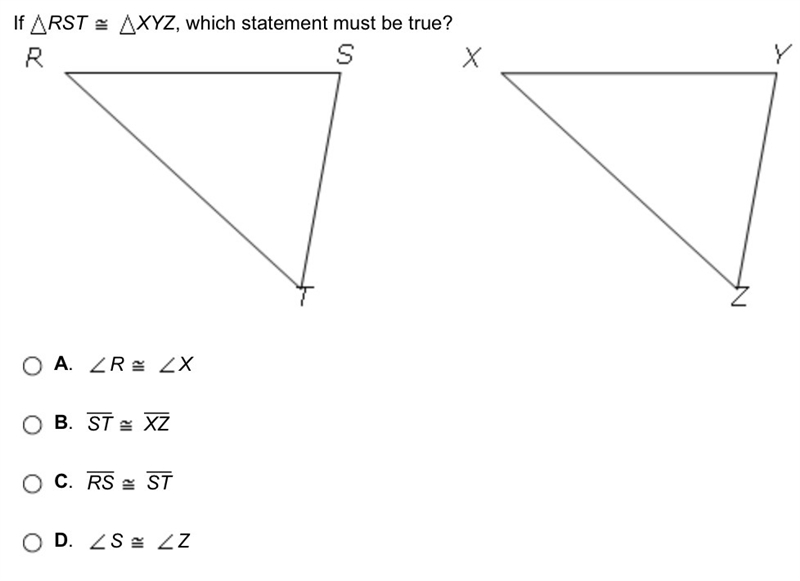 If RST XYZ, which statement must be true?-example-1