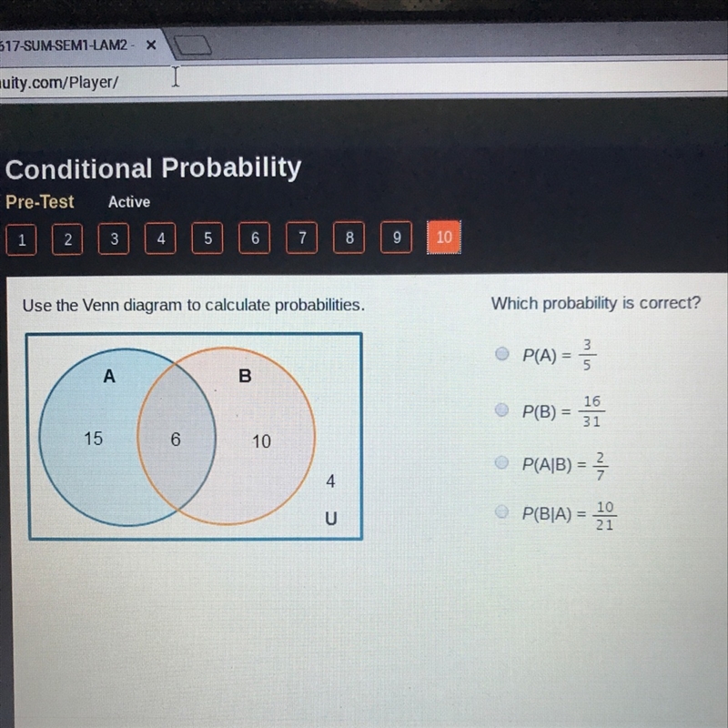 Use the vent diagram to calculate probabilities-example-1