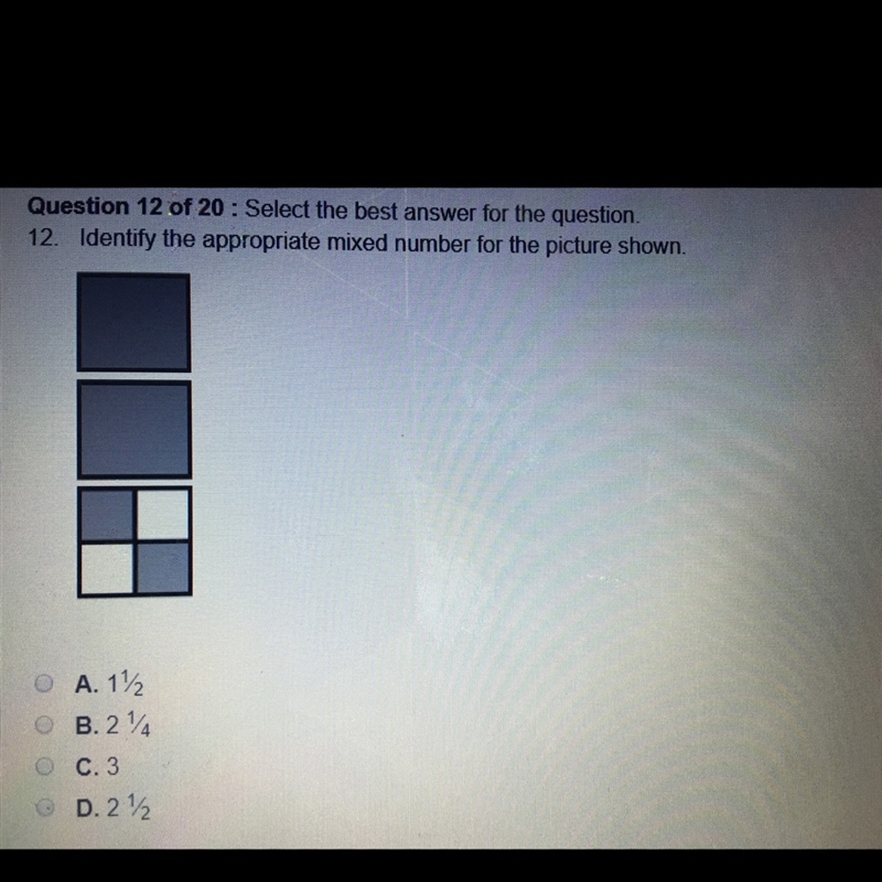 Identify the appropriate mixed number for the picture shown.-example-1