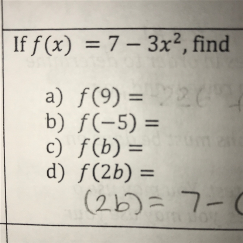 I need to find function of b and 2b please-example-1