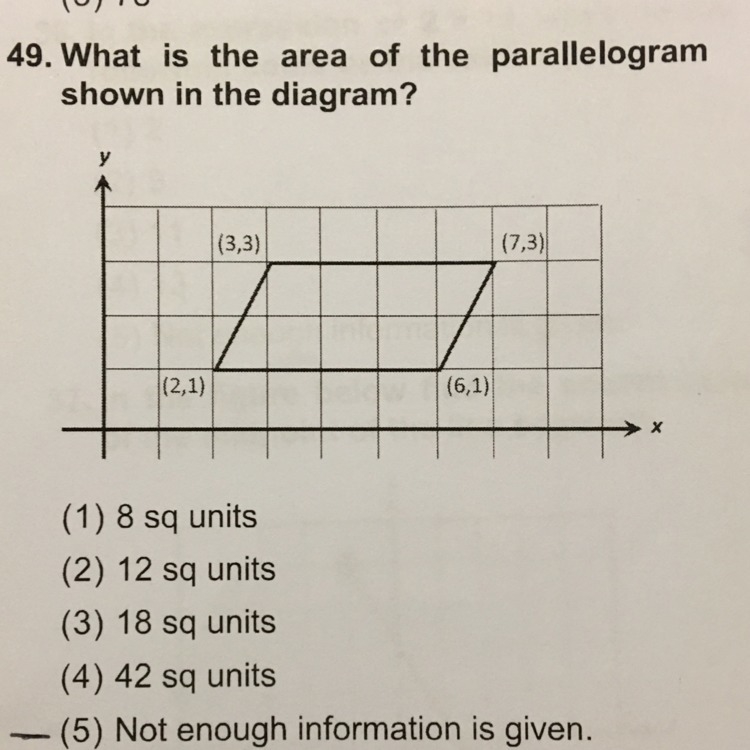 What is the area of the parallelogram shown in the diagram ?-example-1