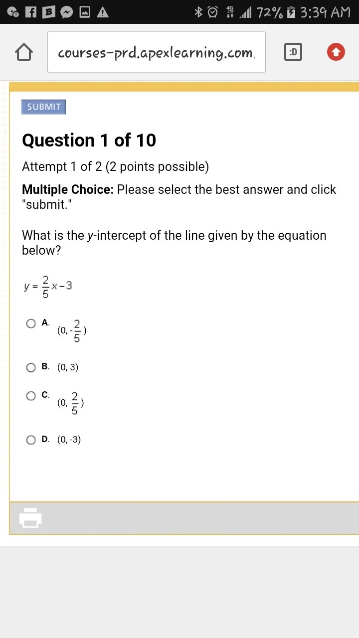 What is the y-intercept of the line given by the equation below? ￼-example-1