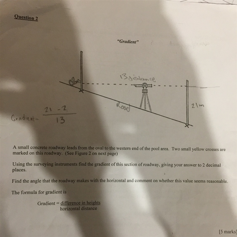 Only need help with The angle the road makes with horizontal-example-1