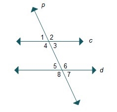 Lines c and d are parallel lines cut by transversal p. Which must be true by the corresponding-example-1