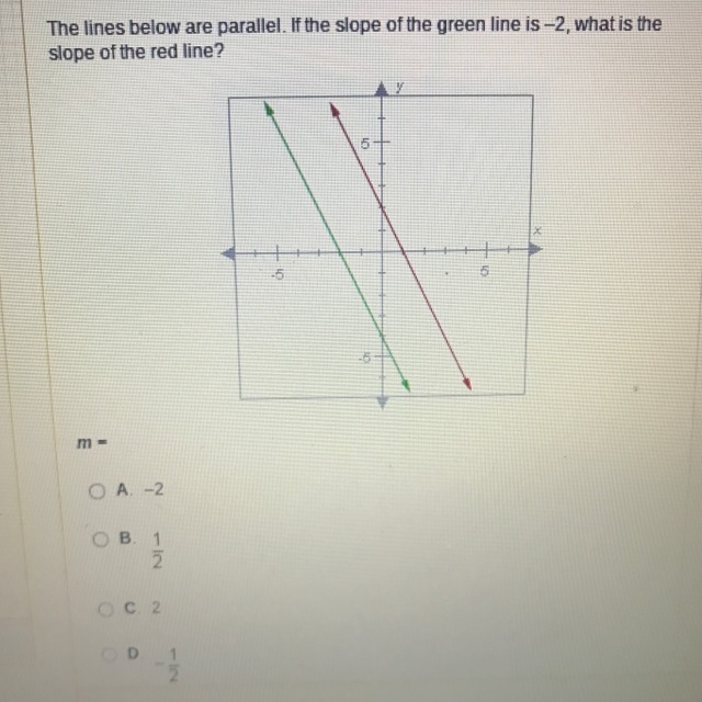 What is the slope of the red line ?-example-1