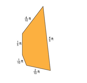 What is the perimeter of this pentagon? A. 1 7/10 ft B. 1 2/10 C. 2 1/5 D. 12/30-example-1