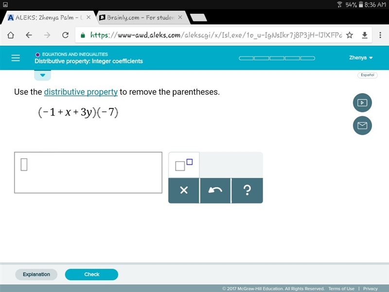 Distributive property: integer coefficients. I posted a picture. Please help, would-example-1