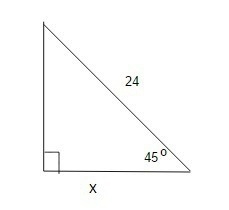 1. Find the length of the leg, X. If your answer is not an integer, leave it in simplest-example-1