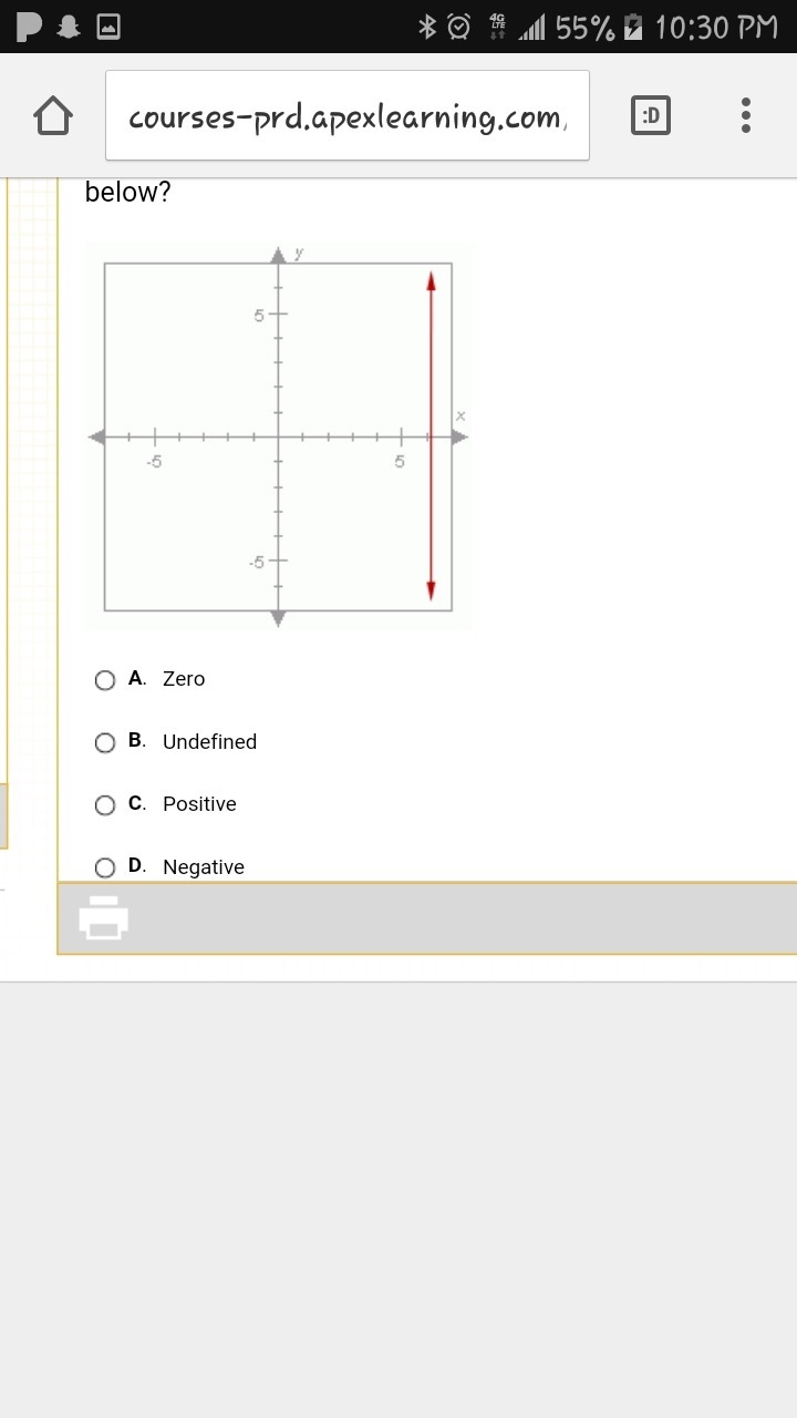 Which of the following best describes the slope of the line below?-example-1