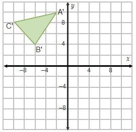 What is the pre-image of vertex A' if the image shown on the graph was created by-example-1