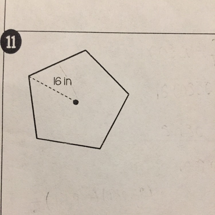 How do you find the area of a pentagon if only given the radius?-example-1