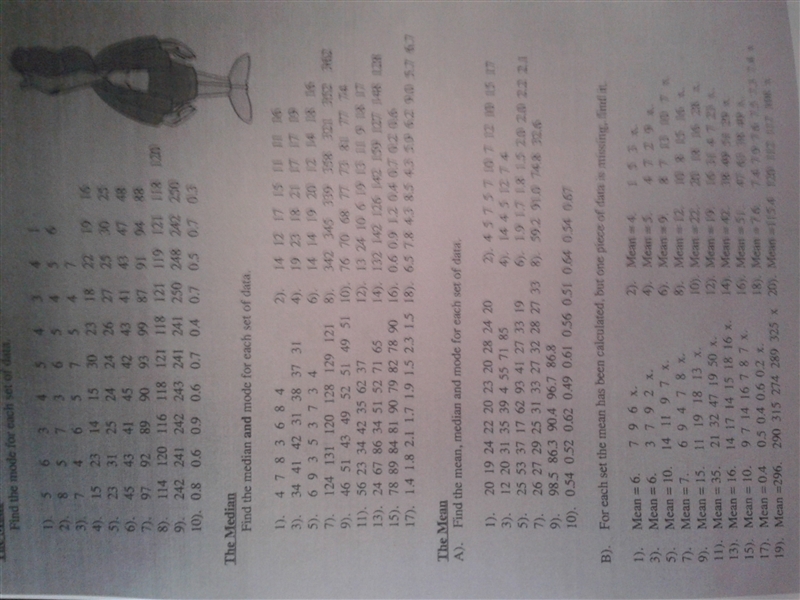 Find the mode for each set of data-example-1