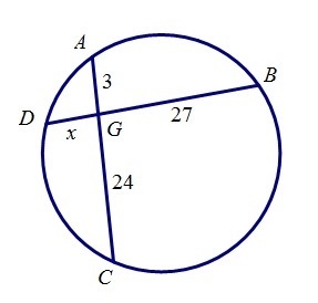 Chord AC intersects chord DB at point G. Find the length of DG. If necessary, round-example-1