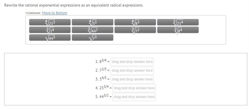 Rewrite the rational exponential expressions as an equivalent radical expressions-example-1