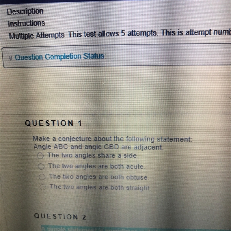 Make a conjecture about the following statement angle ABC and CBD are adjacent-example-1