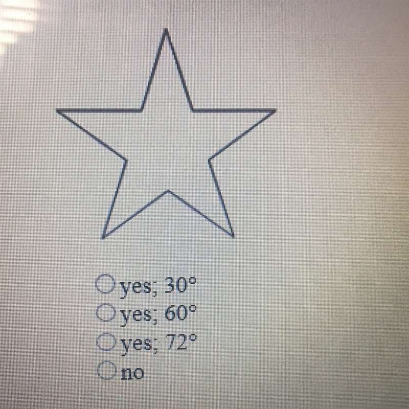 Can someone help me? Does the figure have rotational symmetry? If it does find the-example-1