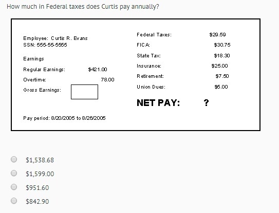 How much in Federal taxes does Curtis annually pay?-example-1