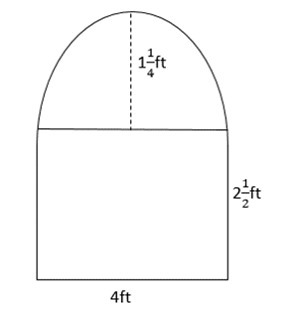 A brick oven has an opening as shown. What is the area of the entire opening?-example-1