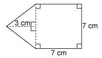 What is the area of this figure? 38.5 cm² 49 cm² 59.5 cm² 70 cm²-example-1