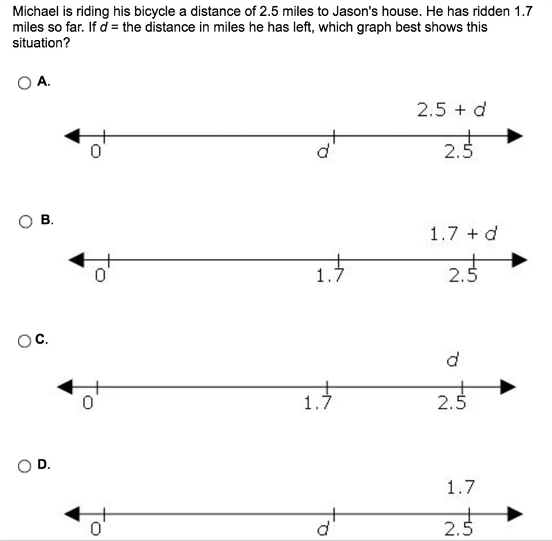 Michael is riding his bicycle a distance of 2.5 miles to Jason's house. He has ridden-example-1