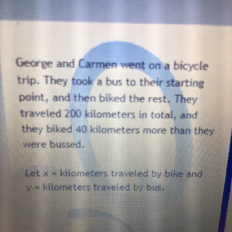 How man y kilometers traveled by bike ?-example-1