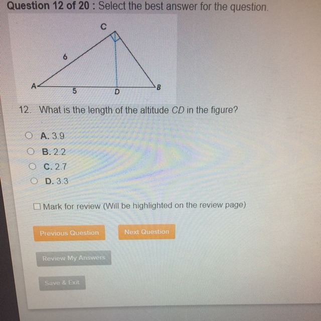 A. 3.9 B. 2.2 C. 2.7 D. 3.3-example-1