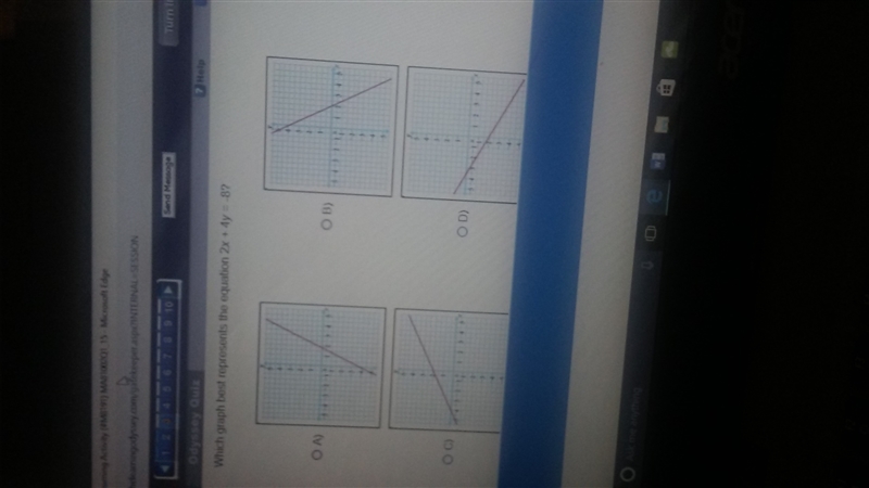 Which graph best represents the equation 2x + 4y equals negative 8-example-1