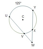 In the diagram of circle C, m∠VWX is 43°. What is m? 39° 41° 78° 82°-example-1