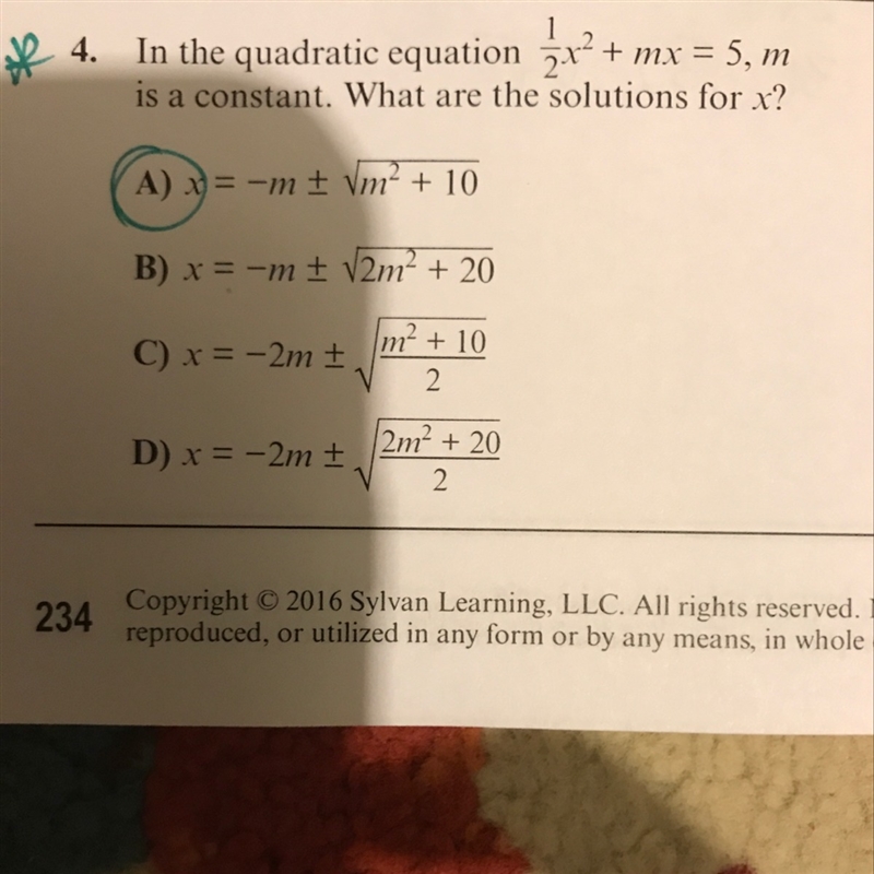 Why is the answer (A)?-example-1