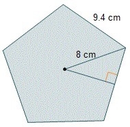 A regular pentagon is shown. What is the length of the apothem, rounded to the nearest-example-1