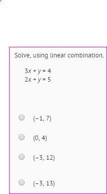 All questions to be solved using linear combination.-example-2