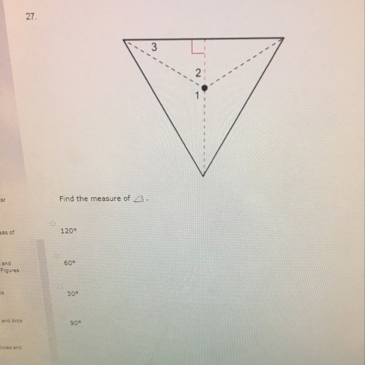 PLEASE HELP!!!! IMAGE ATTACHED FIND THE MEASURE OF ANGLE 3-example-1