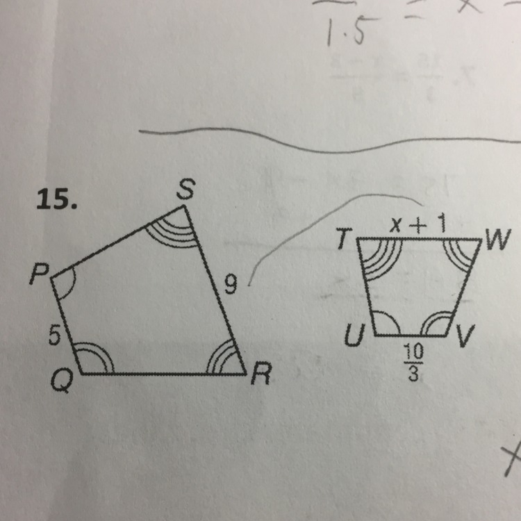 Each pair of polygon is similar. Find the value of x.-example-1