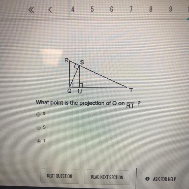 What point is the projection of...-example-1