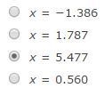 Precalc. Solve the equation for x, accurate to three decimal places: 4^2 − x = 7^3 − x-example-1